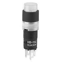 NKK Switches HB15CKW01-6F-JB Pushbutton Switches SPDT ON-(ON) 0.1A SUPER GREEN ROUND