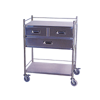 SciLab C9.4240 Stainless-steel Cart (3×Drawer & 2×Shelves, 75×45×h90cm)