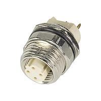 HARTING 21033812430 Circular Metric Connectors M12 D-code 4pin female straight pcb mount, shielded version, with rear mount housing (individual piece)