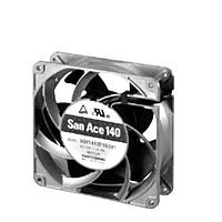 Sanyo Denki 9GV1424H1002 Axial Fan, 140x140x38mm, 24VDC, Guide Vane, High Performance, Ribless, Ball, Wire