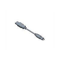 Amphenol LTW MUB20ML-NAML-QA001 Circular MIL Spec Connector USB, Micro B 2.0, Plastic, 1.8A+1A, Male Connector, Straight-to-Straight, Snap-in, Overmolded Double Ended, Length 1000mm, IP67