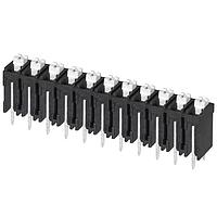 Same Sky (formerly CUI Devices) TBLH10V-500-11BK Fixed Terminal Blocks Terminal block, screwless, High Temp, 5.00, Vertical, 11, Black w Gray Button
