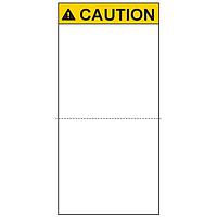 HellermannTyton 596-00992 Labels Pre-Printed Header Label, CAUTION, Perforated, 2.7" X 5.5", PET, Yellow, 250/roll