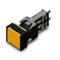 Omron Automation and Safety A165L-JYM-T1-2 With Guard IL PB REC YEL 110VDC DPDT Pushbutton