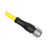 Banner Engineering QDEG-850D Sensor Cables / Actuator Cables Cordset: Single Ended M12; 8-pin Straight Female; 15.24 m 8x22 Yellow PVC Jacket; Nickel-Plated Brass Coupling Nut