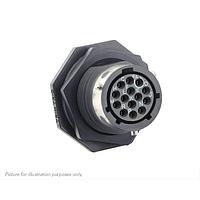 Eaton Souriau-Sunbank UTGX712E14S Receptacles Jam nut receptacle, without backshell, with 14 female solder contacts, IP68/69K in unmated conditions