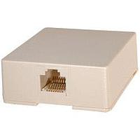 AIM-Cambridge / Cinch Connectivity Solutions 32-2038 Modular Single Port Surface Mount Box  Surface Mount Jack  8 Pins  Ivory