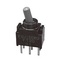 Nidec Components CFT2-1DC6-AW Ultra-Miniature Toggle Switch SPDT, ON-ON, 3.8mm toggle, vertical PC terminals, 0.4VA @ 25V DC