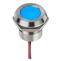 APEM Q22Y5SXXB220E Indicators BLU LED 220VAC 22mm Stls Stl, Wire