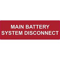 HellermannTyton 596-00986 Solar Label Solar Label, MAIN BATTERY SYSTEM DISCONNECT, 5.5" x 1.75", VL, Red, 50/roll