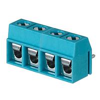 Same Sky (formerly CUI Devices) TB002V-500-04BE Fixed Terminal Blocks Terminal block, screw type, 5.00 , vertical, 4 poles, CUI Blue, slotted screw, PCB mount