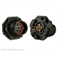 Eaton Souriau-Sunbank UTS710D98PW Receptacles Plastic jam nut receptacle, without backshell, with 6 male PCB contacts, IP68/69K in unmated conditions, keying W