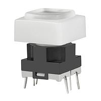 NKK Switches JB15HBPF-BB Tactile Switches OFF-(ON) HI FRCE GRN LED WHT BTN WHT FRME