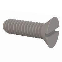 Essentra Components 022520A087 Slotted Countersunk 82 Slotted CSK Screw, 1/4-20 Thread, 7/8 Lg