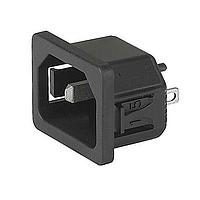 Schurter 3-145-176 Inlets Appliance Inlet, UL 15A/250VAC, Snap-in Mounting, Quick connect terminals 4.8 x 0.8 mm, IP30, 3 mm Panel Thickness