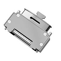 Amphenol Positronic MCD37000ELNE30/AA Lightweight Aluminum Backshell MCD, D-Sub Backshell, Machined Aluminum, Top Entry with Tie Wrap, UNC 4-40 captive rotating male jackscrews, RoHS, Size4