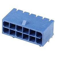 Molex 212528-1232 PCB Receptacle Micro-Fit+ Versa Color RA Header Thru Hole  Dual Row 12 Ckts  (Au) GloWire Blu