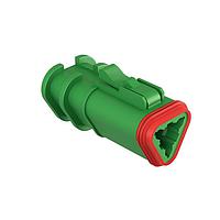 Amphenol SINE Systems AT06-3S-OMRDGRN Automotive Connectors 3 Position Overmolded Plug, Socket, Reduced Seal, Green