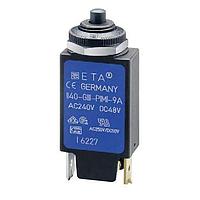 E-T-A Circuit Breakers 1140-G151-P7M1-16A Thermal Overcurrent Miniaturised double pole thermal circuit breaker with push-to-reset tease-free, trip-free, snap action mechanism (R-type TO CBE to EN 60934). Threadneck panel mounting. Suitable for line and neutral switching - the thermal actuator op