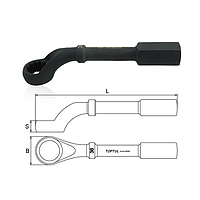 TOPTUL AAAUA5A5 Slogging Ring Wrench 45° Offset (105mm, L=520mm)