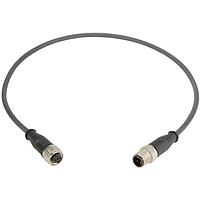 HARTING 21347875474100 Sensor Cables / Actuator Cables M12 A-code Double Ended Overmolded Cable Assembly, 4pin, shielded, straight male to straight female, PUR Black, 10m