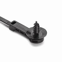 HellermannTyton 157-00172 Cable Tie Mounts 1-Piece Cable Tie/Fir Tree Mount, 25mm Offset, 9.1" Long, M6 Hole, 50lb, PA66HIRHSUV, Black,