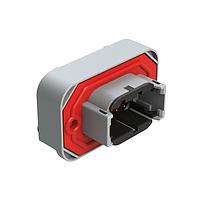 Amphenol SINE Systems ATM13-08PB-BM02 Connectors RA Flng Mnt PCB Rcpt 8POS Gry Gld Cont B