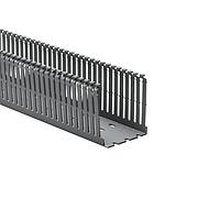 HellermannTyton 181-00230 Slotted Wall Wiring Duct High Density Slotted Wall Wiring Duct, 2.5" x 3", Adhesive, PVC, Gray, 120ft/Carton