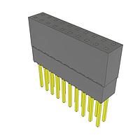 Samtec ESQ-110-49-G-D Sockets Elevated Socket Strip, 0.100" Pitch