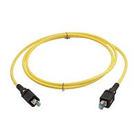 HARTING 09482828756020 Cat 6a HARTING PushPull V4 v2.0 RJ45 Cat6a Overmolded Cable Assembly - PP RJ45 to PP RJ45, PUR yellow, 2.0m
