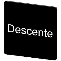 SIEMENS 3SU19000AE160GD0 Labeling Plate, Descente INSCR. LABEL, BLACK 27 X 27MM, DESCENTE