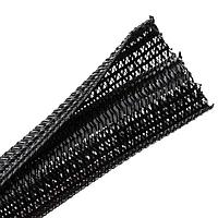 HellermannTyton 170-03135 Split Braided Sleeving, Split Wrap, 0.75" Dia, PET, Black, 500 ft/bulk reel