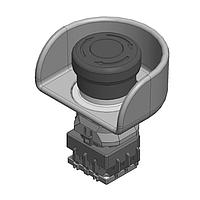 Banner Engineering SSA-EB1PS1-02-A01 Push Turn SSA-EB1 Panel-mount Emergency Stop Push Button; ISD Connect Compatible; 40 mm Actuator; Contacts: 2NC; M12 Integral QD Pigtail; 30 mm Mounting Hole; ESC-1-YW Button Shroud Included