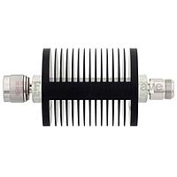 Fairview SA18NMNF25W-10 10 dB Fixed Attenuator N Male To N Female Up To 18 GHz Rated To 25 Watts With Black Aluminum Heatsink Body