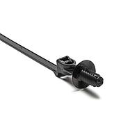 HellermannTyton 157-00216 Fir Tree 1-Pc Cable Tie/Offset Fir Tree w/Disc, 12.5 mm Offset, 9.2"L, 0.24 - 0.27" Hole, 50lb, PA66HIRHSUV, Black,