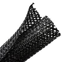 HellermannTyton 170-03146 Split Braided Sleeving, Split Wrap, Flame Retardant, 1.5" Dia, PET, Black, 75 ft/bulk reel