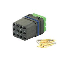 Eaton Souriau-Sunbank 8MQ2M1220SCE Modular Connectors - Push Pull MQuick module, sealed, with female crimp contacts