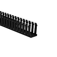 HellermannTyton 181-00581 Slotted Wall Wiring Duct Slotted Wall Wiring Duct, 2" x 3", Adhesive, PVC, Black, 120ft/Carton