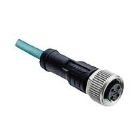 Amphenol LTW MSDS-04BFFM-SL8L02 Sensor Cables / Actuator Cables M Series Sensor Connector, M12, D Code, PROFINET, Metal, 4A, 04 pins, Female Connector, Female Contact, Straight, Screw Thread, Overmolded, Length 2000mm, IP68