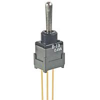 NKK Switches B19AW Process Sealed Subminiature Antistatic Toggles ON-OFF-(ON) .394 BAT EXTENDED PC .4VA