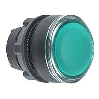 SCHNEIDER ZB5AA38 Head FLUSH W/TRNSPRNT CAP, GRN