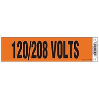 HellermannTyton 596-00928 Labels Voltage Marker, 2.25" x 8.50", 120/208 Volts, Vinyl, Orange, 1/card, 50 cards/pkg