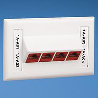 Panduit NK4HSFIWY Wire Labels & Markers NK 4-port Sngl gang flush mount hor