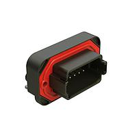 Amphenol SINE Systems AT13-12PB-BM03 Connectors RA Flng Mnt PCB Rcpt 12POS Blk Tin Cont B