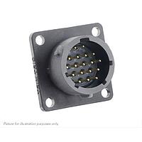 Eaton Souriau-Sunbank UTSX014D18P Receptacles Square flange receptacle, without backshell, with 18 male PCB contacts, IP68/69K in unmated conditions