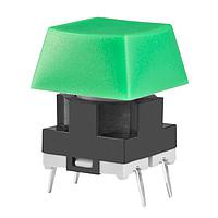 NKK Switches JB15HAP-1F Tactile Switches OFF-(ON) HI OPR FRCE EXT ACT SCLP GRN CAP