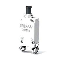 E-T-A Circuit Breakers 413-K14-FN2-40A Thermal Single pole high performance thermal circuit breaker with tease-free, trip-free, snap action mechanism and push/pull on/off manual actuation (M-type TO CBE to EN 60934). An indicator band on the push button clearly shows the tripped/off position. Thr