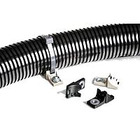 HellermannTyton 156-02794 Cable Ties with Mounts 2-Piece Cable Tie with Screw Mount, Unassembled Set, 15"L, M6 Hole, 120lb, PA66HIRHSUV, Black, 500/ctn