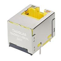 Taoglas TMJD56311-KBHNL Modular Connectors / Ethernet Connectors RJ45 ICM, Vertical, 1G Base-T, Transformer + 3Wire, Shielded, LED (G/Y), 6 micro-in, Industrial grade