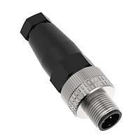 Banner Engineering BFW-M12M5-6X M12 Field Wireable Connector Field Wireable: M12; 5-pin Straight Male; 22 AWG 4-6 mm Cable Range; Screw Terminal; PA+GF Black Body; Aluminum Alloy Coupling Nut